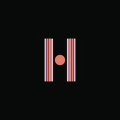 Line letter H logotype pastel colors. Unique modern for company and business identity