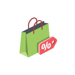 Purchase price tag. Vector 3d isometric, color web icons set, new flat style. Creative illustration, idea for infographics.