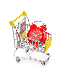 Alarm clock in shopping cart