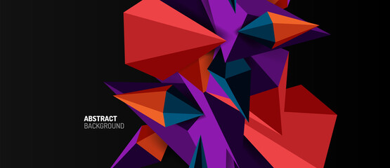 3d low poly abstract shape background vector illustration