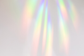 Blurred rainbow light refraction texture overlay effect for photo and mockups. Organic drop...