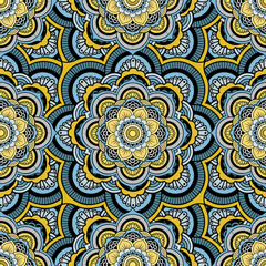 Seamless repeating pattern consisting of colored mandal.Vector