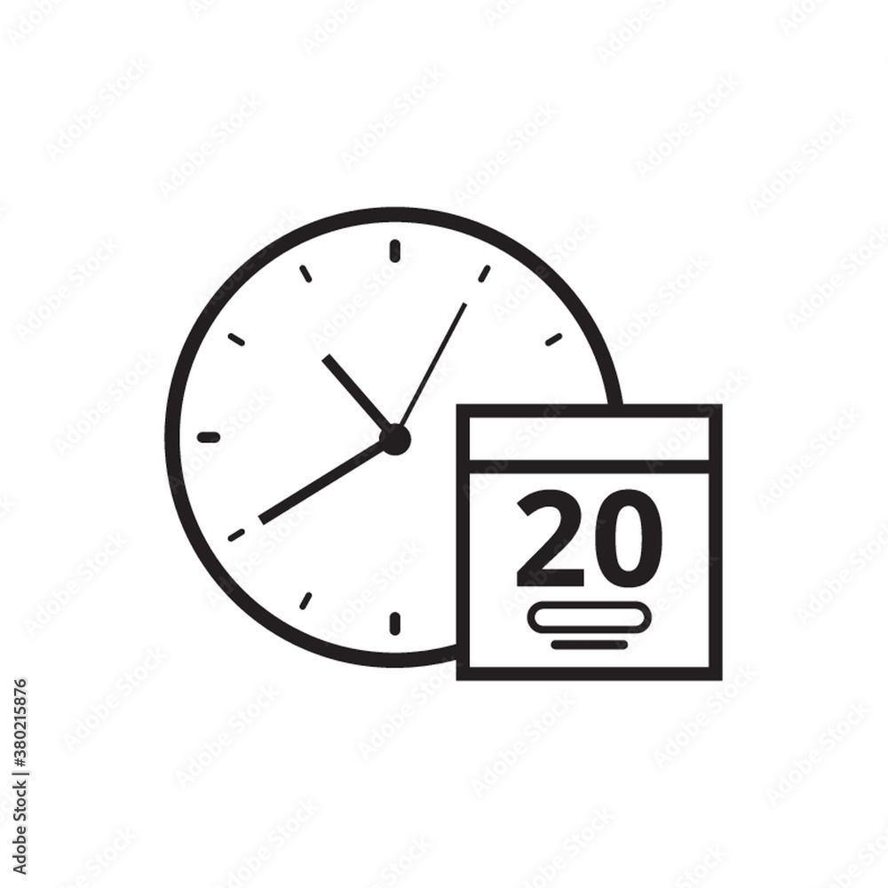 Poster calendar and time icon