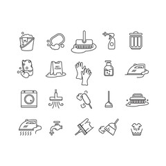 Collection of cleaning icons