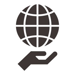 Global concept with hand gesture