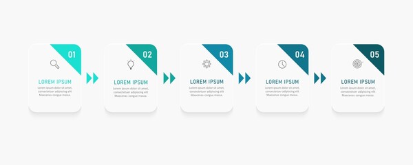 Vector Infographic label design template with icons and 5 options or steps. Can be used for process diagram, presentations, workflow layout, banner, flow chart, info graph.