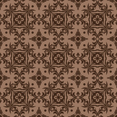 Beautiful flower motifs on Parang batik design with smooth brown color design.