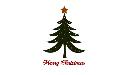 Christmas Tree template design for print or use as poster, card, flyer or T Shirt