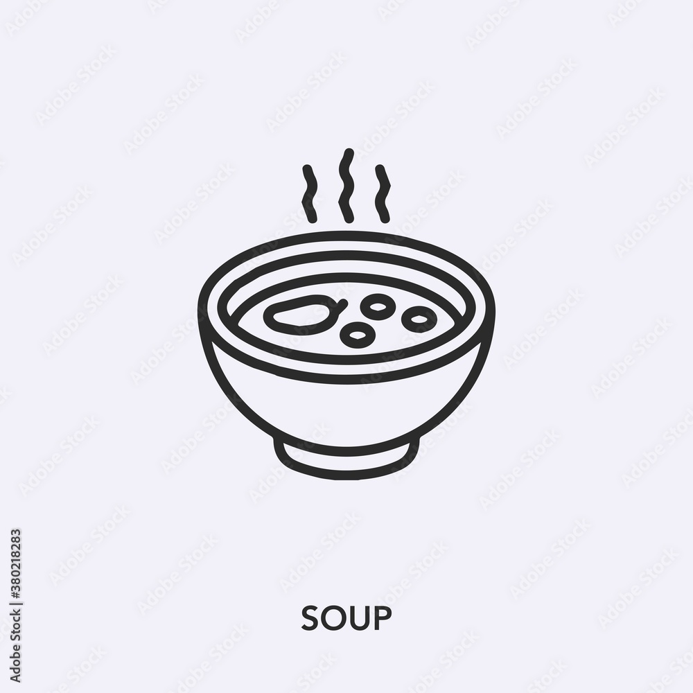 Poster soup icon vector. linear style sign for mobile concept and web design. soup symbol illustration. pix