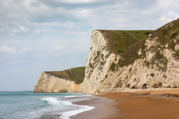 Fototapeta na wymiar White cliffs of Dorset, UK