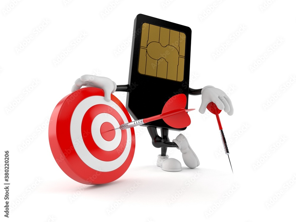 Canvas Prints sim card character with bull's eye