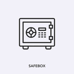 safe box icon vector. Linear style sign for mobile concept and web design. safe box symbol illustration. Pixel vector graphics - Vector.