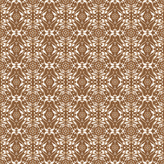 Fototapeta premium Beautiful flower pattern on Tradisional Java batik design with smooth brown color concept.