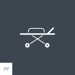 Hospital Bed related vector glyph icon. Isolated on black background. Vector illustration.