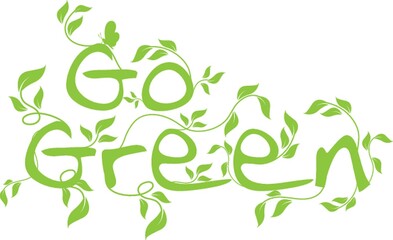 go green lettering design