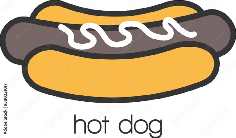 Sticker hotdog bun sandwich