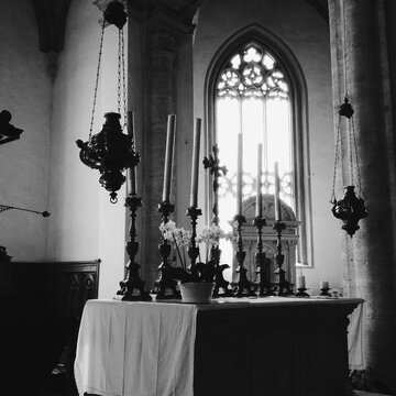 Interior of a church in the Tuscan region of Italy
