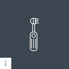 Electric Toothbrush Line Icon. Electric Toothbrush Line Related Vector Icon. Isolated on Black Background. Editable Stroke.
