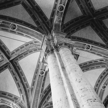 Interior of a church in the Tuscan region of Italy