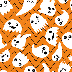 Halloween Ghost Seamless Pattern