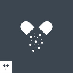 Capsule related vector glyph icon. Isolated on black background. Vector illustration.