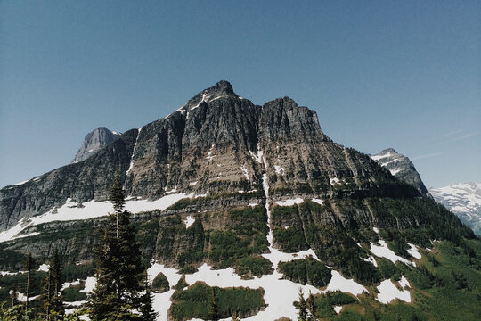 Mountain Peak in Glacier National Park