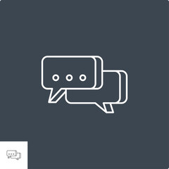 Fototapeta premium Speech Bubble Related Vector Line Icon. Isolated on Black Background. Editable Stroke.