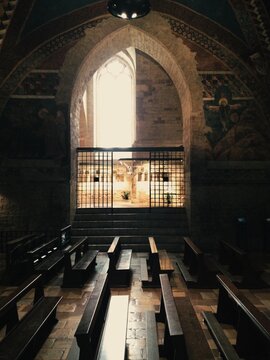 Interior of a church in the Tuscan region of Italy