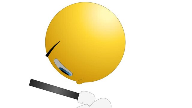 Emoticon searching. Cartoon traditional animation.