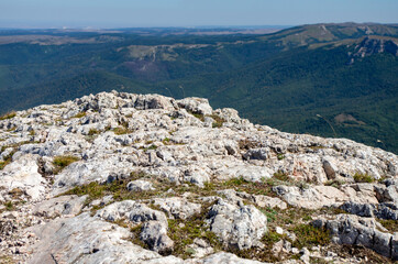 Fototapeta na wymiar Mountain landscape. Summer tracking. The Mountains Of The Crimea