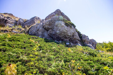 Mountain landscape. Summer tracking. The Mountains Of The Crimea