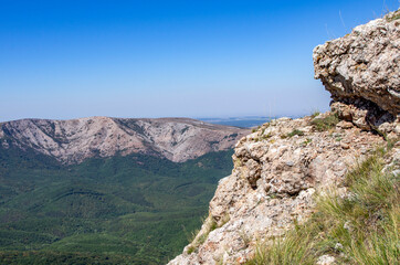 Mountain landscape. Summer tracking. The Mountains Of The Crimea