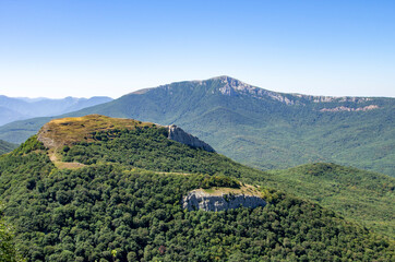 Mountain landscape. Summer tracking. The Mountains Of The Crimea