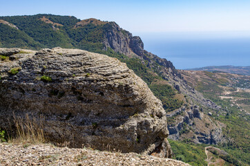 Mountain landscape. Summer tracking. The Mountains Of The Crimea
