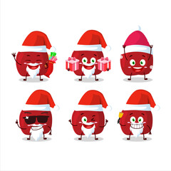 Fototapeta premium Santa Claus emoticons with red apple cartoon character