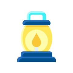 party icons related lantern with fire light, handle and stand vector with editable stroke