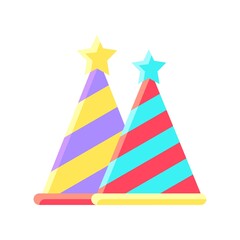 party icons related party or celebration caps with stars and strips vector with editable stroke