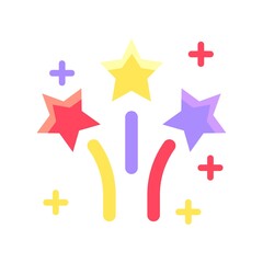 party icons related fireworks with stars for party or celebration vector with editable stroke