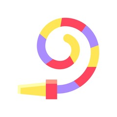 party icons related whistle with pipe and strips for party or celebration vector with editable stroke