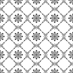 花模様パターン10（モノクロ）