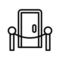 party icons related inter door with thumbs vector with editable stroke,