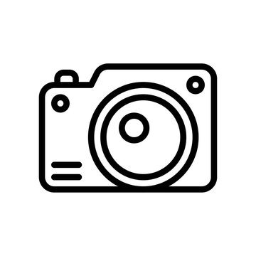 party icons related camera for clicking photos in party with button vector with editable stroke