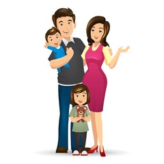 Obraz na płótnie Canvas Family portrait vector illustration isolated flat illustration graphic design