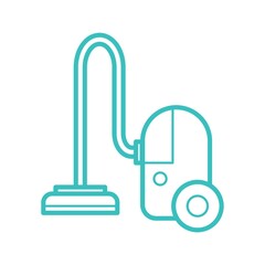 Blue vacuum cleaner minimalistic icon symbol vector