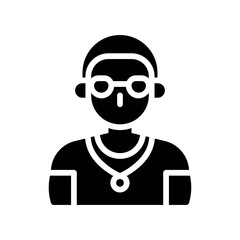 party icons related boy with glasses and locket vector with editable stroke