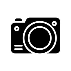 party icons related camera for clicking photos in party with button vector with editable stroke