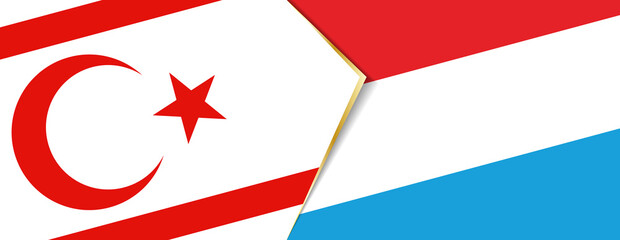 Northern Cyprus and Luxembourg flags, two vector flags.