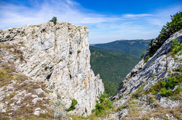 Mountain landscape. Summer tracking. The Mountains Of The Crimea