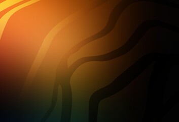 Dark Orange vector blurred shine abstract background.