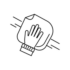 Hand cleaning with towel